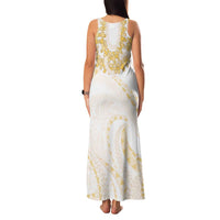 Aloha Lei Onaona Family Matching Tank Maxi Dress and Hawaiian Shirt Beige Hawaiian Tribal Pattern LT9 - Polynesian Pride