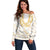 Aloha Lei Onaona Off Shoulder Sweater Beige Hawaiian Tribal Pattern