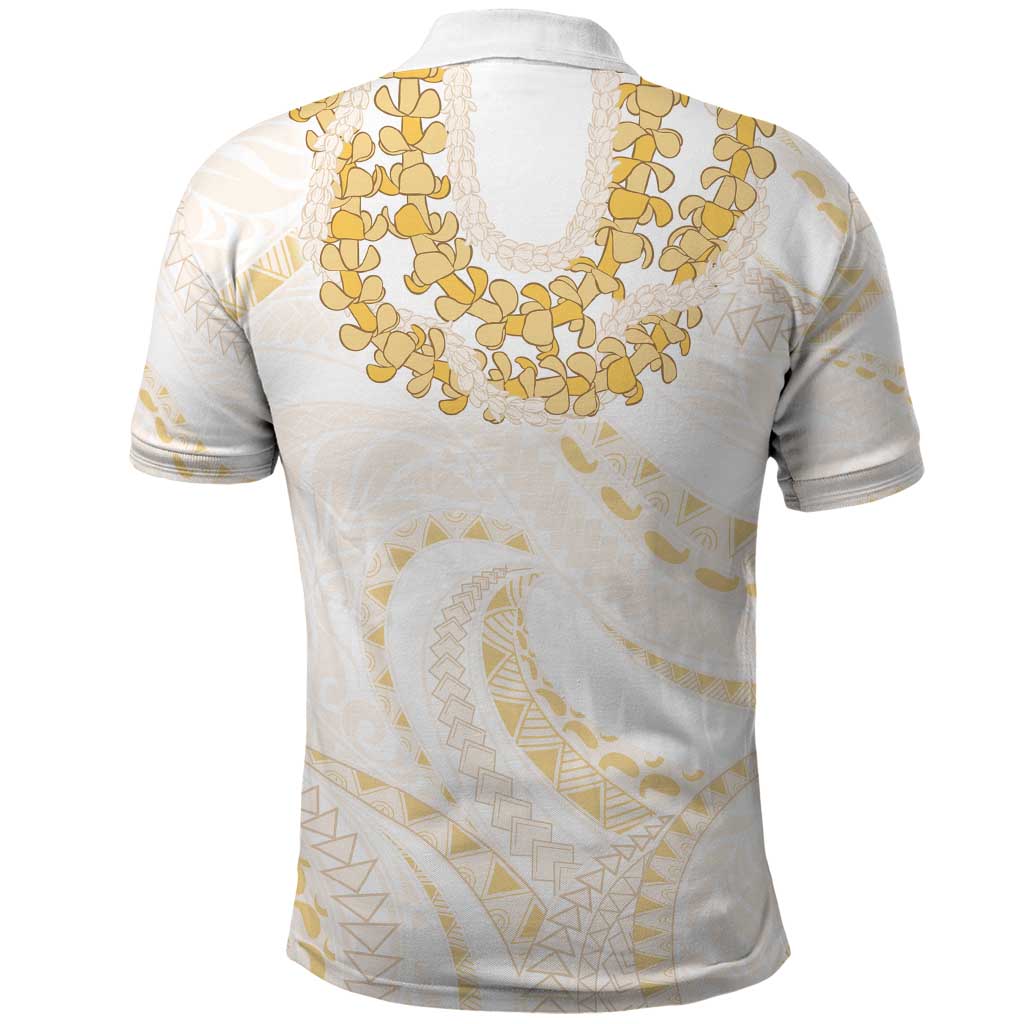 Aloha Lei Onaona Polo Shirt Beige Hawaiian Tribal Pattern