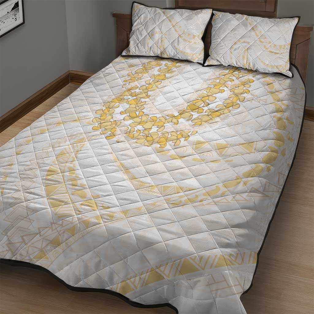 Aloha Lei Onaona Quilt Bed Set Beige Hawaiian Tribal Pattern LT9 - Polynesian Pride