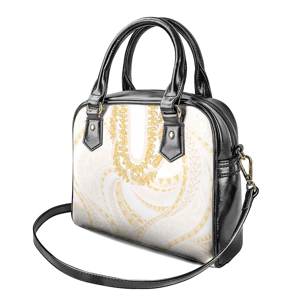 Aloha Lei Onaona Shoulder Handbag Beige Hawaiian Tribal Pattern