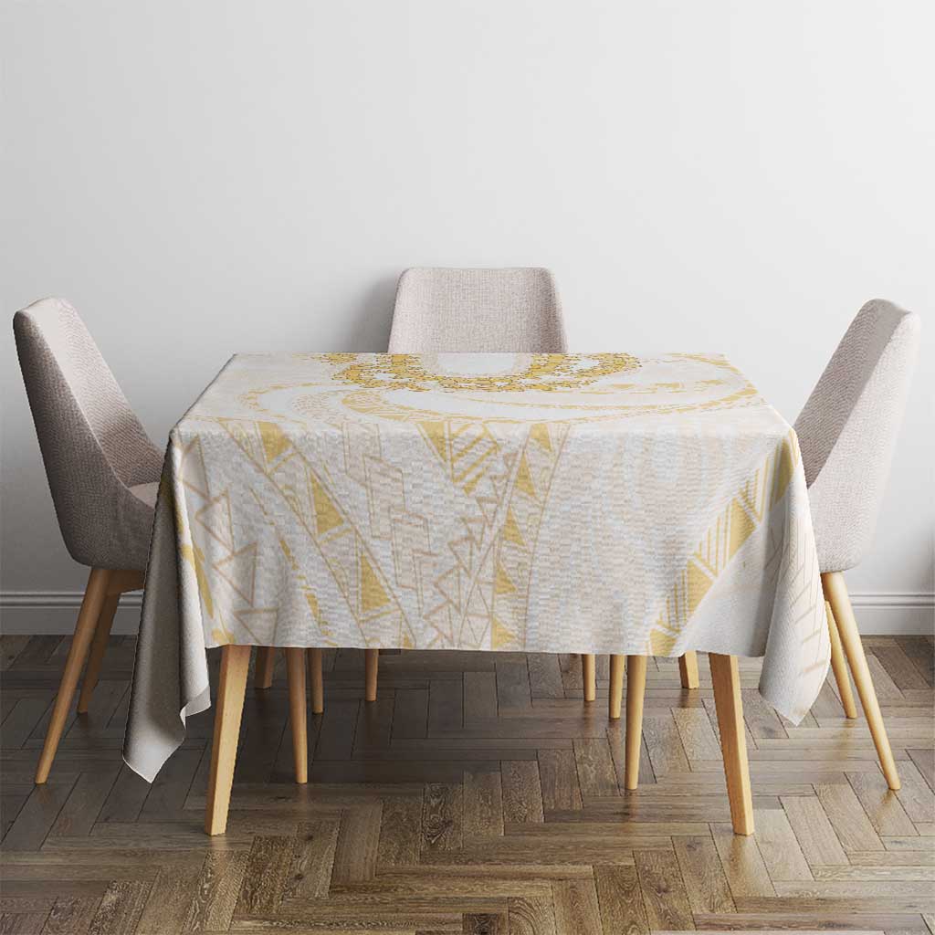 Aloha Lei Onaona Tablecloth Beige Hawaiian Tribal Pattern