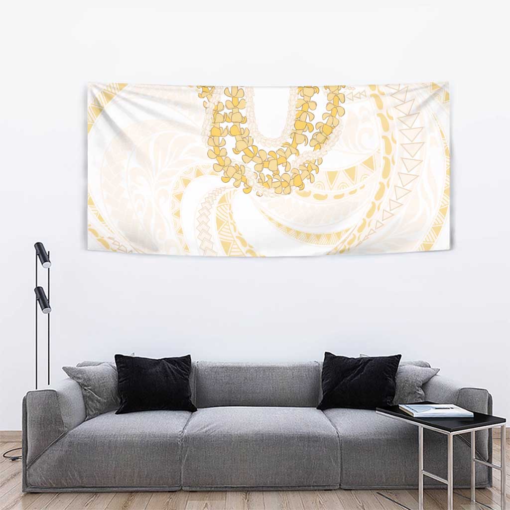 Aloha Lei Onaona Tapestry Beige Hawaiian Tribal Pattern