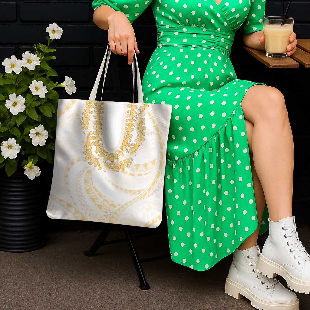 Aloha Lei Onaona Tote Bag Beige Hawaiian Tribal Pattern - Polynesian Pride