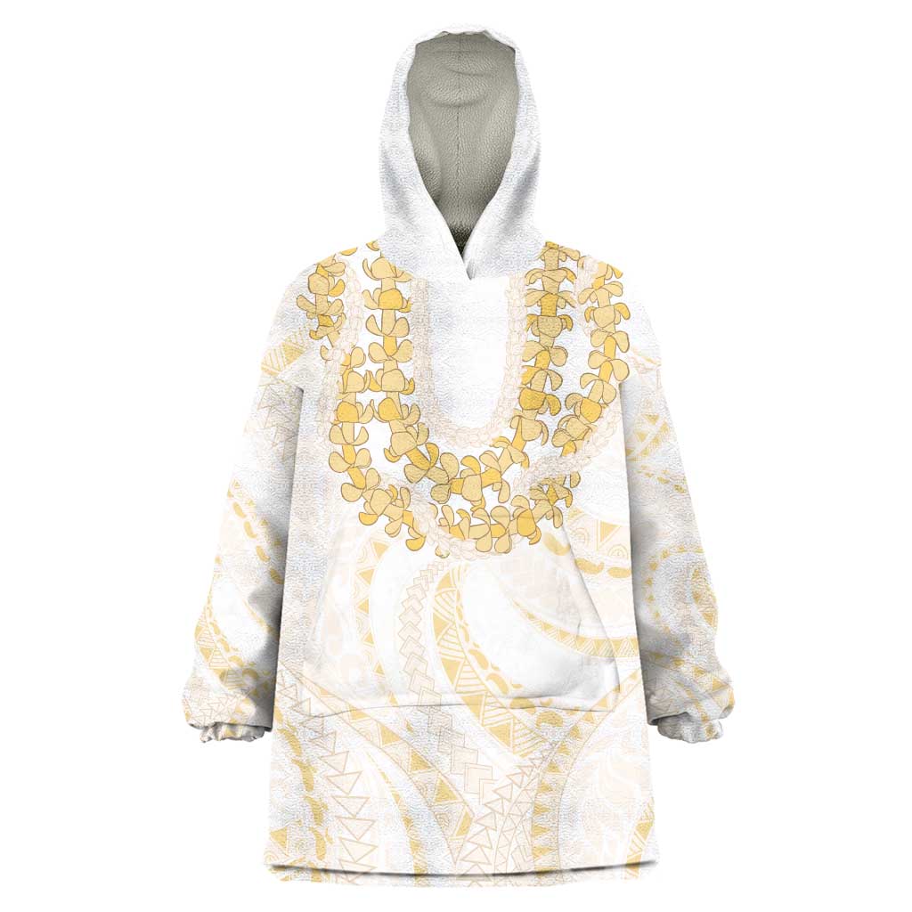 Aloha Lei Onaona Wearable Blanket Hoodie Beige Hawaiian Tribal Pattern LT9 One Size Beige - Polynesian Pride