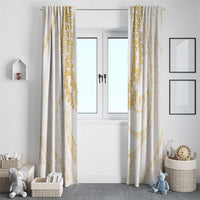 Aloha Lei Onaona Window Curtain Beige Hawaiian Tribal Pattern