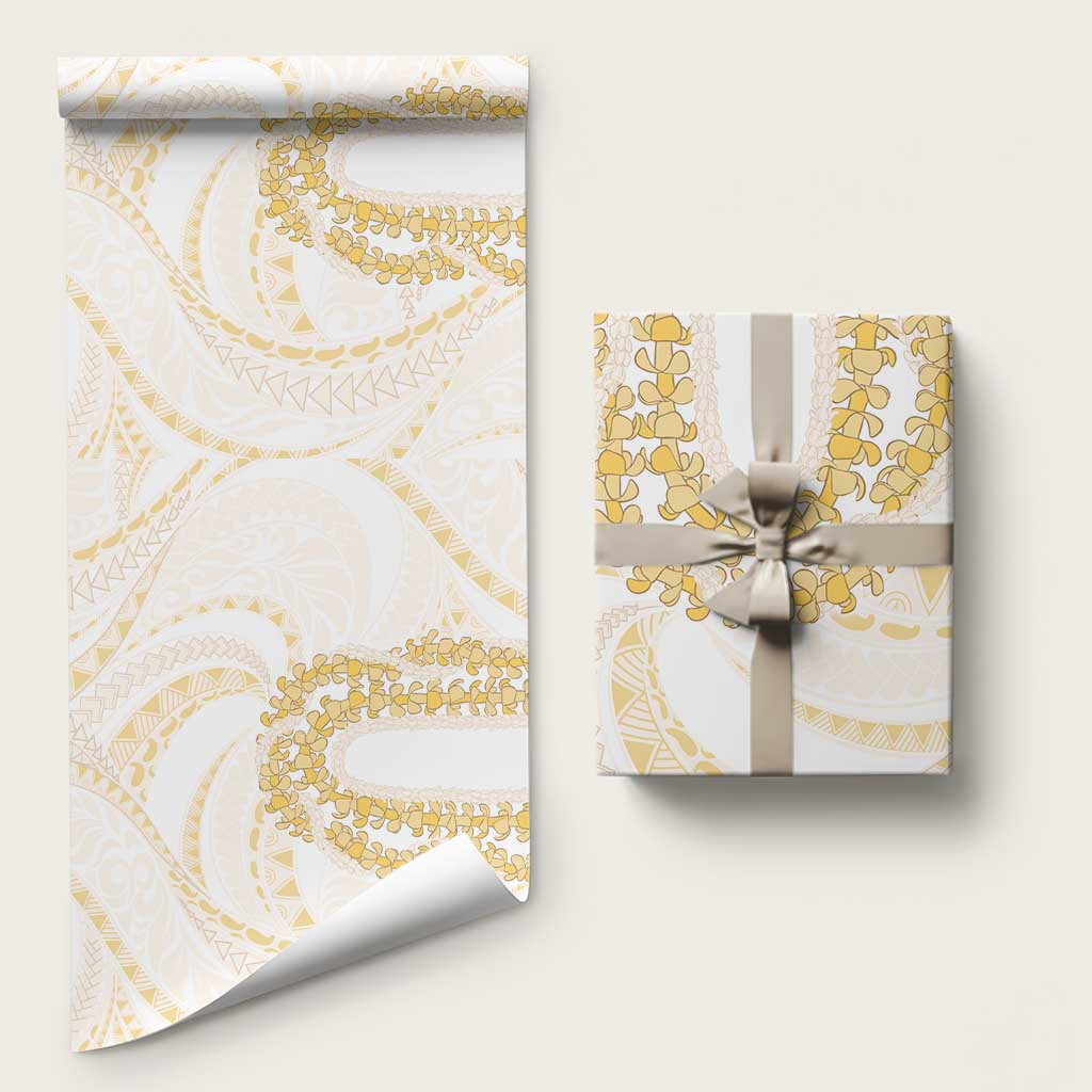 Aloha Lei Onaona Wrapping Paper Beige Hawaiian Tribal Pattern LT9 58" × 23" Beige - Polynesian Pride
