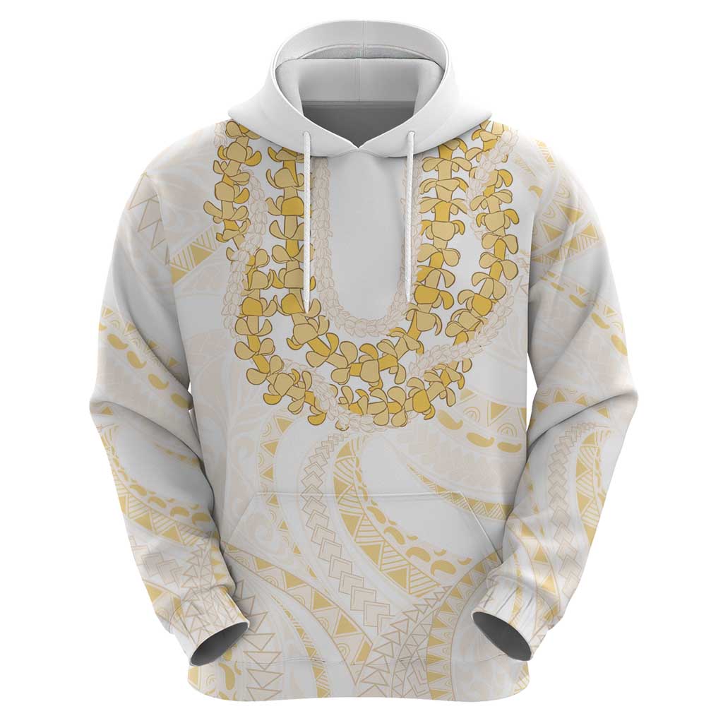 Aloha Lei Onaona Zip Hoodie Beige Hawaiian Tribal Pattern