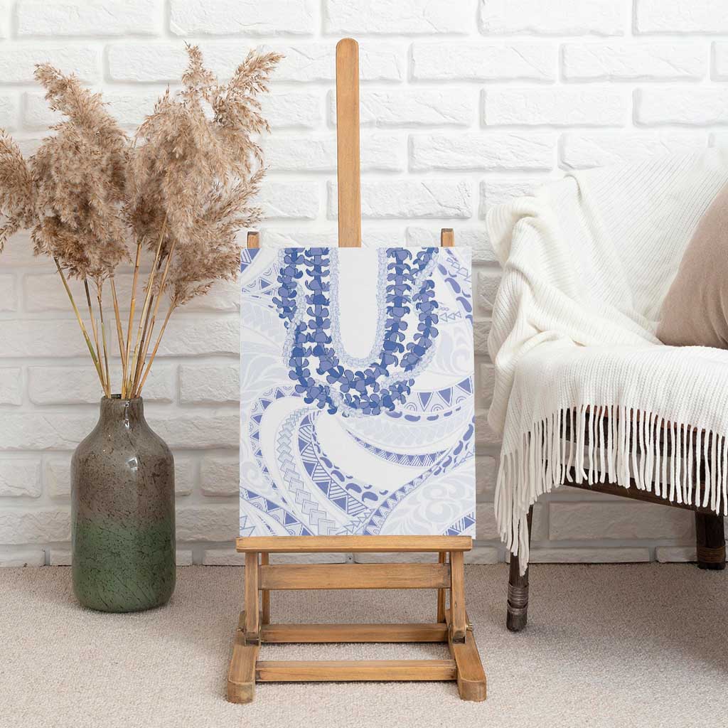 Aloha Lei Onaona Canvas Wall Art Navy Blue Hawaiian Tribal Pattern