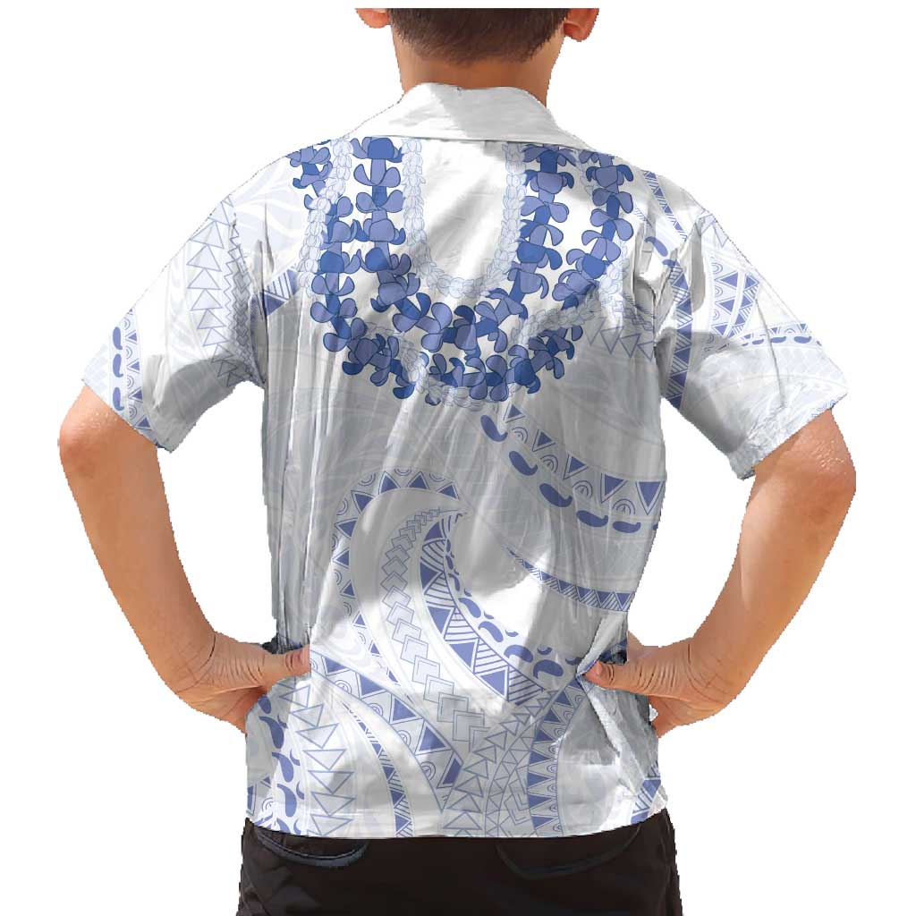 Aloha Lei Onaona Family Matching Mermaid Dress and Hawaiian Shirt Navy Blue Hawaiian Tribal Pattern LT9 - Polynesian Pride