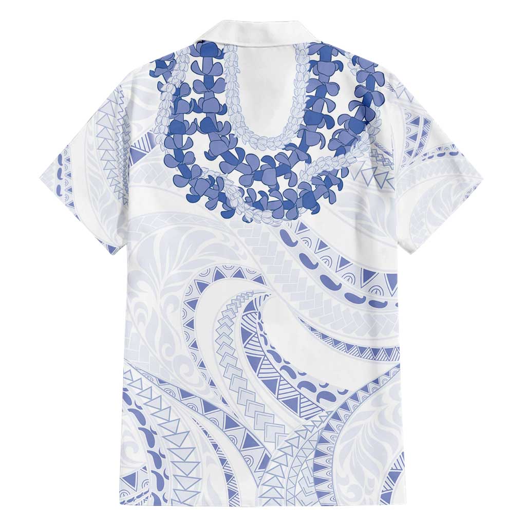 Aloha Lei Onaona Family Matching Off Shoulder Maxi Dress and Hawaiian Shirt Navy Blue Hawaiian Tribal Pattern LT9 - Polynesian Pride
