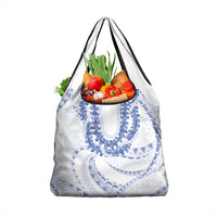 Aloha Lei Onaona Grocery Bag Navy Blue Hawaiian Tribal Pattern LT9 1-pack One Size Blue - Polynesian Pride