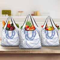Aloha Lei Onaona Grocery Bag Navy Blue Hawaiian Tribal Pattern LT9 3-pack One Size Blue - Polynesian Pride