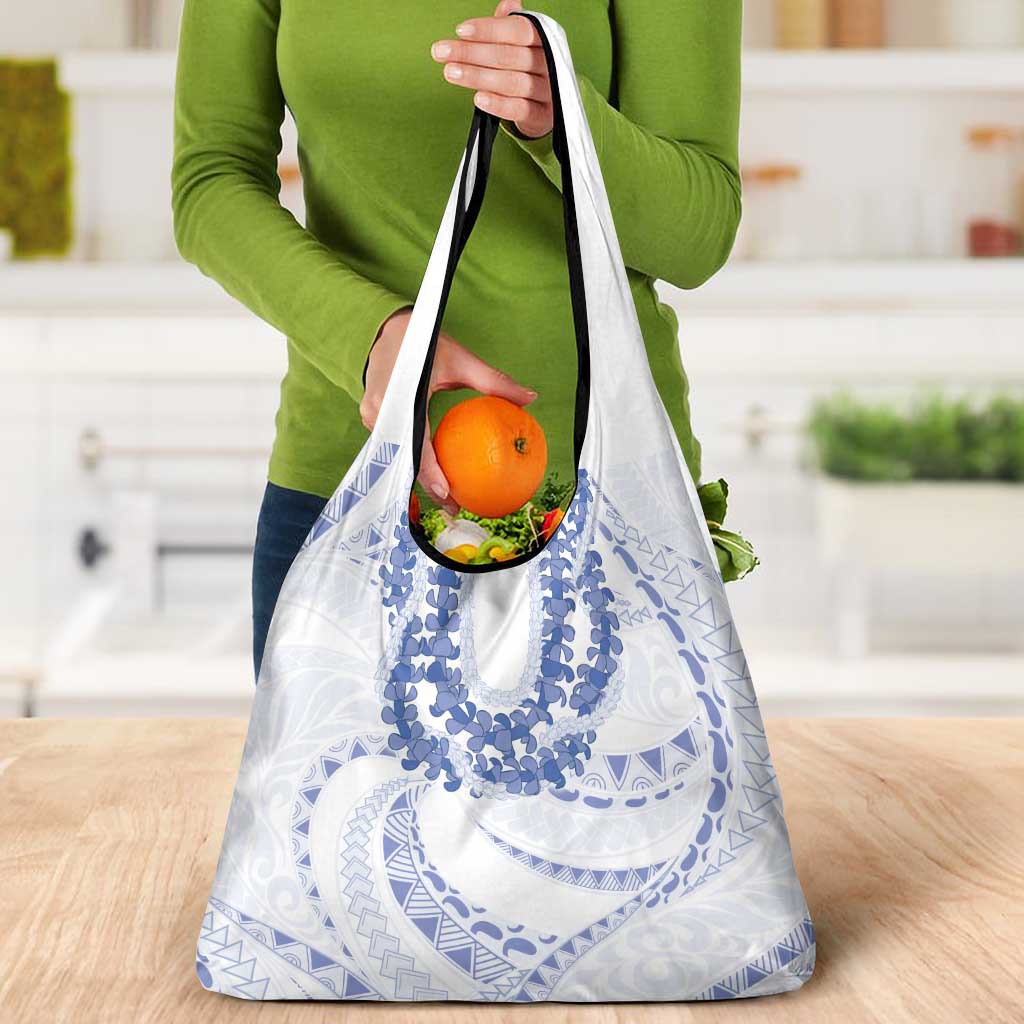 Aloha Lei Onaona Grocery Bag Navy Blue Hawaiian Tribal Pattern LT9 - Polynesian Pride