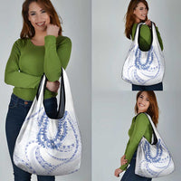 Aloha Lei Onaona Grocery Bag Navy Blue Hawaiian Tribal Pattern LT9 - Polynesian Pride