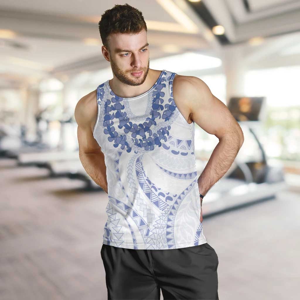 Aloha Lei Onaona Men Tank Top Navy Blue Hawaiian Tribal Pattern
