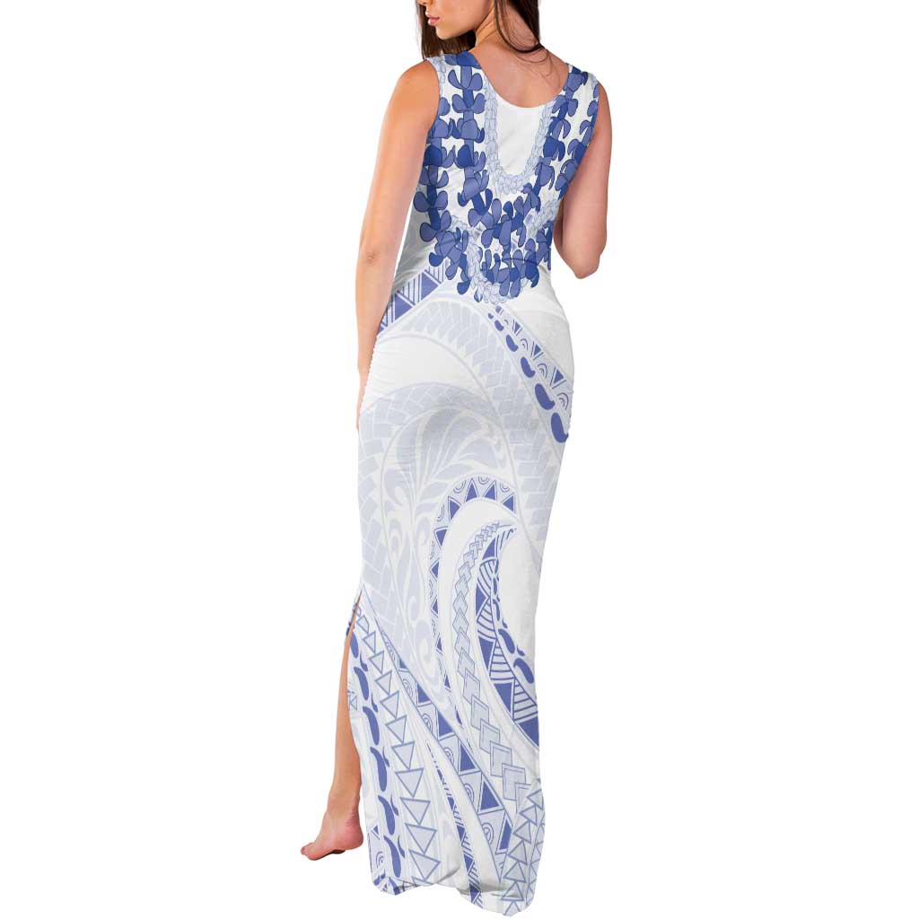 Aloha Lei Onaona Tank Maxi Dress Navy Blue Hawaiian Tribal Pattern