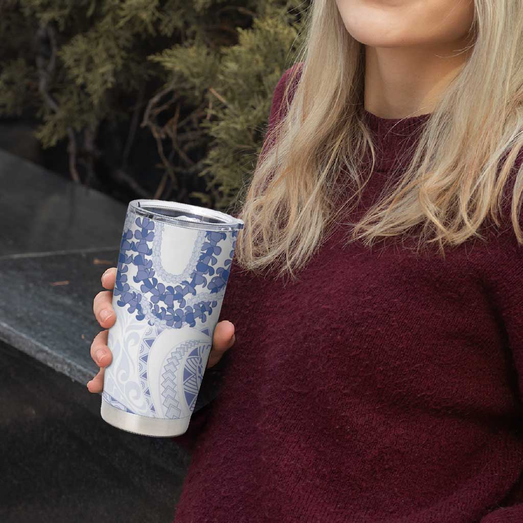 Aloha Lei Onaona Tumbler Cup Navy Blue Hawaiian Tribal Pattern