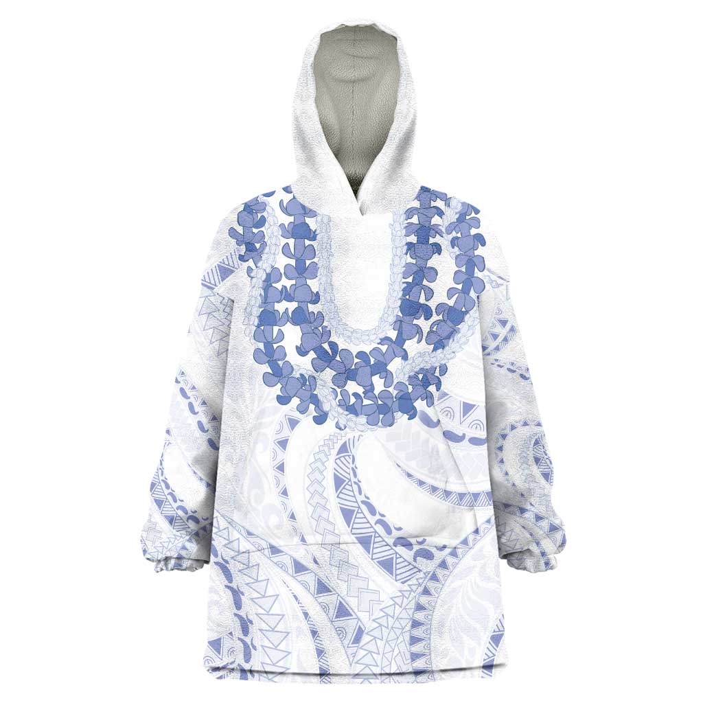 Aloha Lei Onaona Wearable Blanket Hoodie Navy Blue Hawaiian Tribal Pattern LT9 One Size Blue - Polynesian Pride