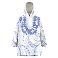 Aloha Lei Onaona Wearable Blanket Hoodie Navy Blue Hawaiian Tribal Pattern LT9 One Size Blue - Polynesian Pride