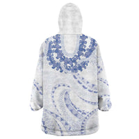 Aloha Lei Onaona Wearable Blanket Hoodie Navy Blue Hawaiian Tribal Pattern LT9 - Polynesian Pride