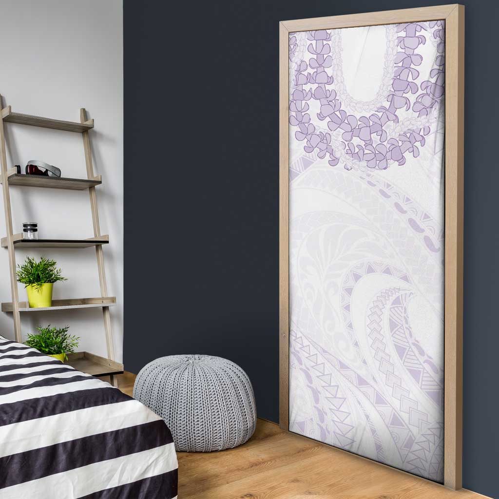 Aloha Lei Onaona Door Cover Purple Hawaiian Tribal Pattern - Polynesian Pride