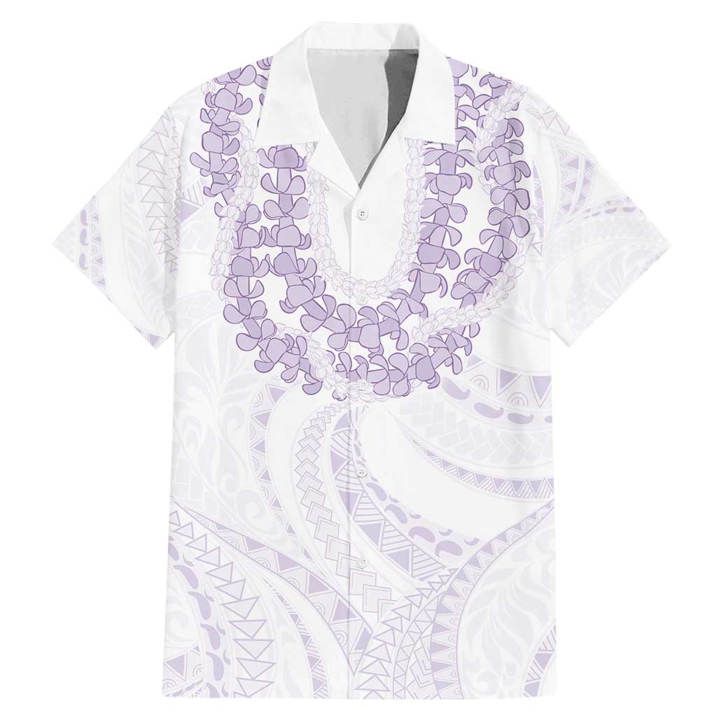 Aloha Lei Onaona Family Matching Mermaid Dress and Hawaiian Shirt Purple Hawaiian Tribal Pattern LT9 Dad's Shirt - Short Sleeve Purple - Polynesian Pride