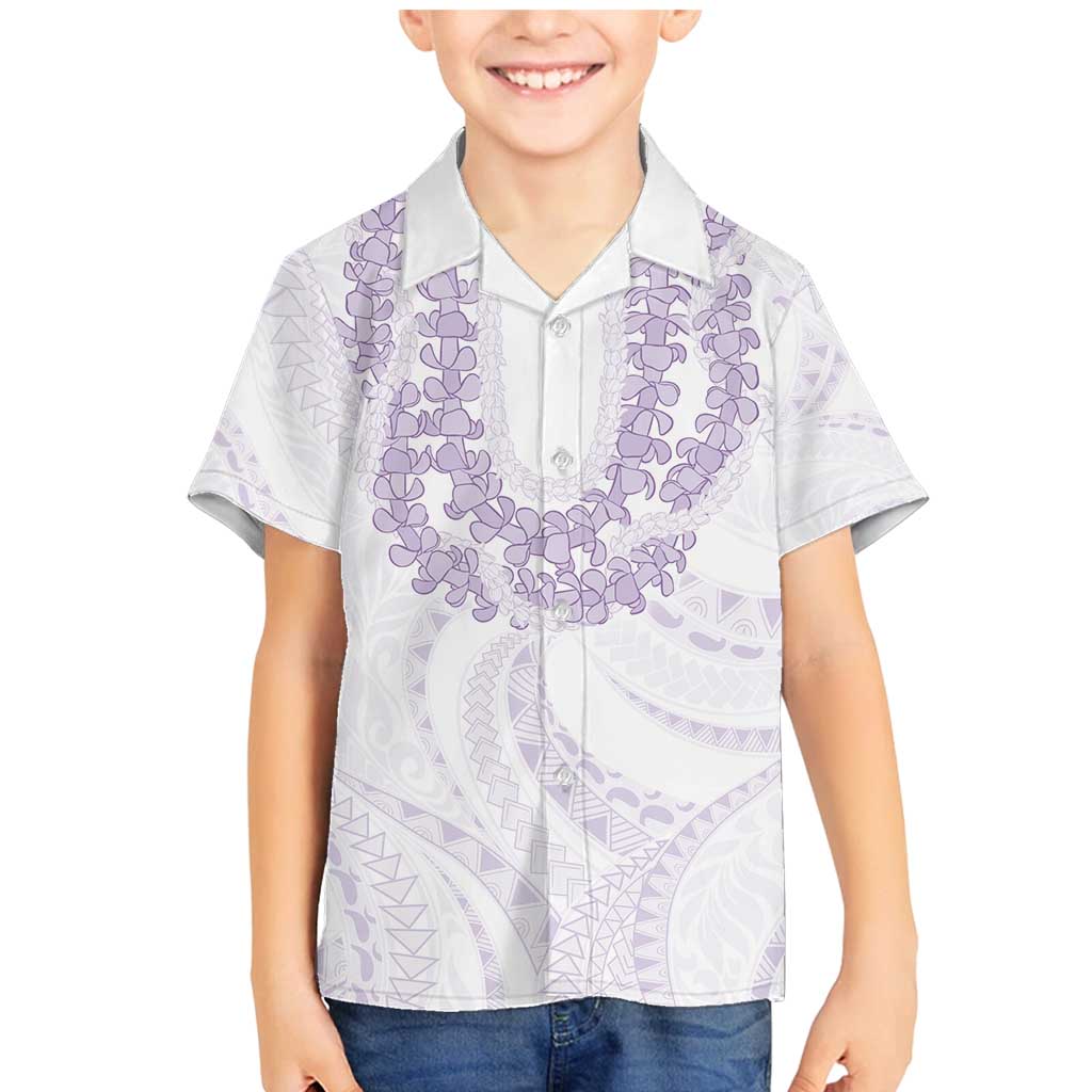 Aloha Lei Onaona Family Matching Mermaid Dress and Hawaiian Shirt Purple Hawaiian Tribal Pattern LT9 Son's Shirt Purple - Polynesian Pride