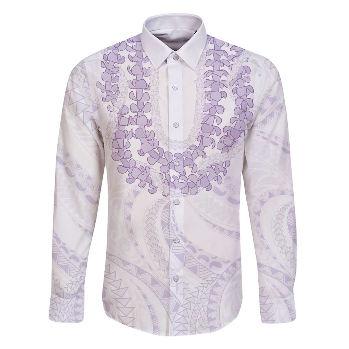 Aloha Lei Onaona Family Matching Off The Shoulder Long Sleeve Dress and Hawaiian Shirt Purple Hawaiian Tribal Pattern LT9 Dad's Shirt - Long Sleeve Purple - Polynesian Pride