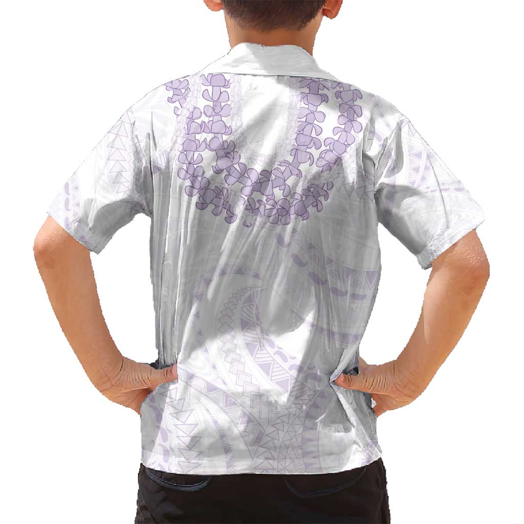 Aloha Lei Onaona Family Matching Off Shoulder Short Dress and Hawaiian Shirt Purple Hawaiian Tribal Pattern LT9 - Polynesian Pride