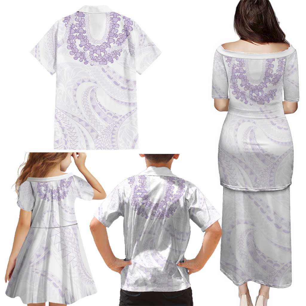 Aloha Lei Onaona Family Matching Puletasi and Hawaiian Shirt Purple Hawaiian Tribal Pattern LT9 - Polynesian Pride
