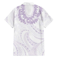 Aloha Lei Onaona Family Matching Short Sleeve Bodycon Dress and Hawaiian Shirt Purple Hawaiian Tribal Pattern LT9 - Polynesian Pride