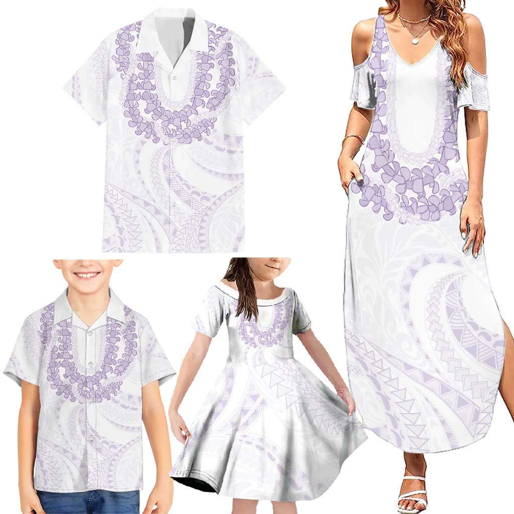 Aloha Lei Onaona Family Matching Summer Maxi Dress and Hawaiian Shirt Purple Hawaiian Tribal Pattern LT9 - Polynesian Pride