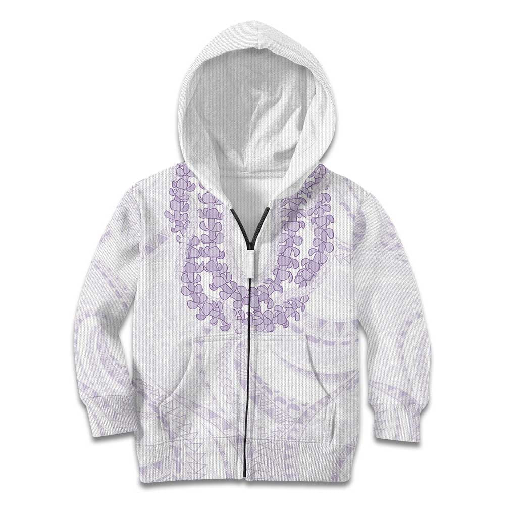 Aloha Lei Onaona Kid Hoodie Purple Hawaiian Tribal Pattern LT9 Zip Hoodie Purple - Polynesian Pride