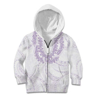 Aloha Lei Onaona Kid Hoodie Purple Hawaiian Tribal Pattern LT9 Zip Hoodie Purple - Polynesian Pride