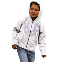 Aloha Lei Onaona Kid Hoodie Purple Hawaiian Tribal Pattern LT9 - Polynesian Pride