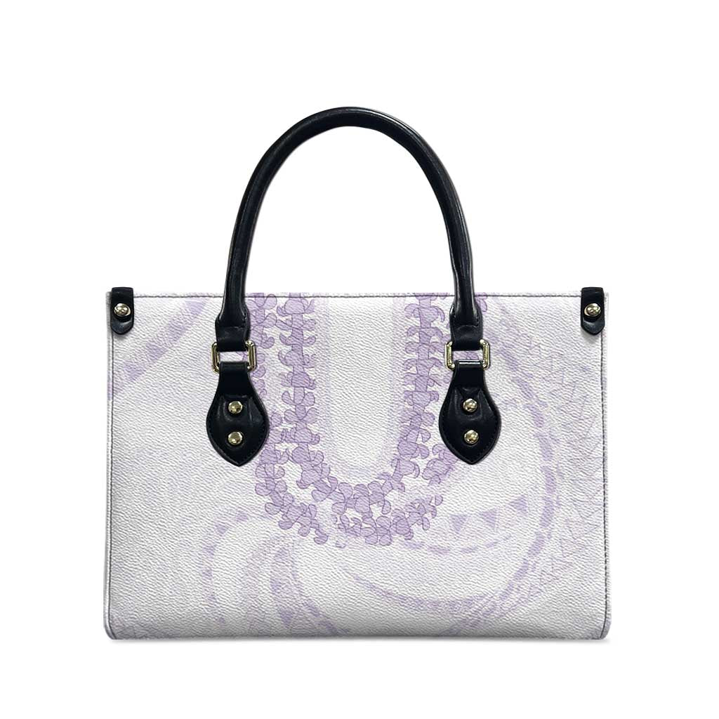 Aloha Lei Onaona Leather Bag Purple Hawaiian Tribal Pattern - Polynesian Pride