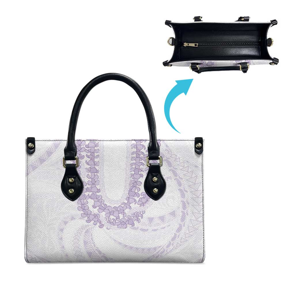 Aloha Lei Onaona Leather Bag Purple Hawaiian Tribal Pattern - Polynesian Pride