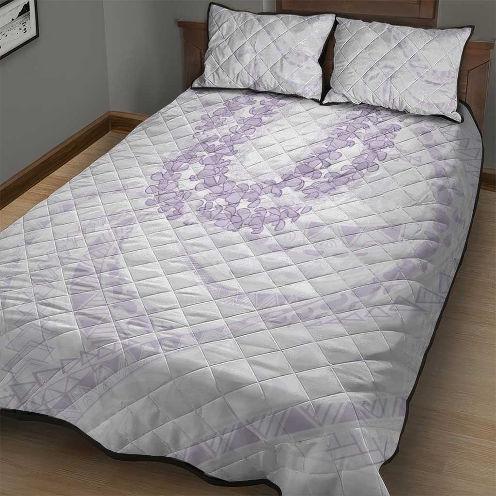 Aloha Lei Onaona Quilt Bed Set Purple Hawaiian Tribal Pattern LT9 - Polynesian Pride
