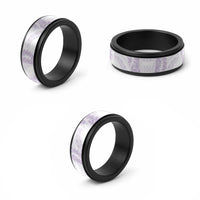 Aloha Lei Onaona Spinner Ring Purple Hawaiian Tribal Pattern - Polynesian Pride