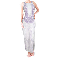 Aloha Lei Onaona Tank Maxi Dress Purple Hawaiian Tribal Pattern