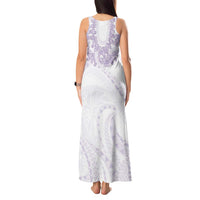 Aloha Lei Onaona Tank Maxi Dress Purple Hawaiian Tribal Pattern