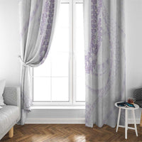 Aloha Lei Onaona Window Curtain Purple Hawaiian Tribal Pattern