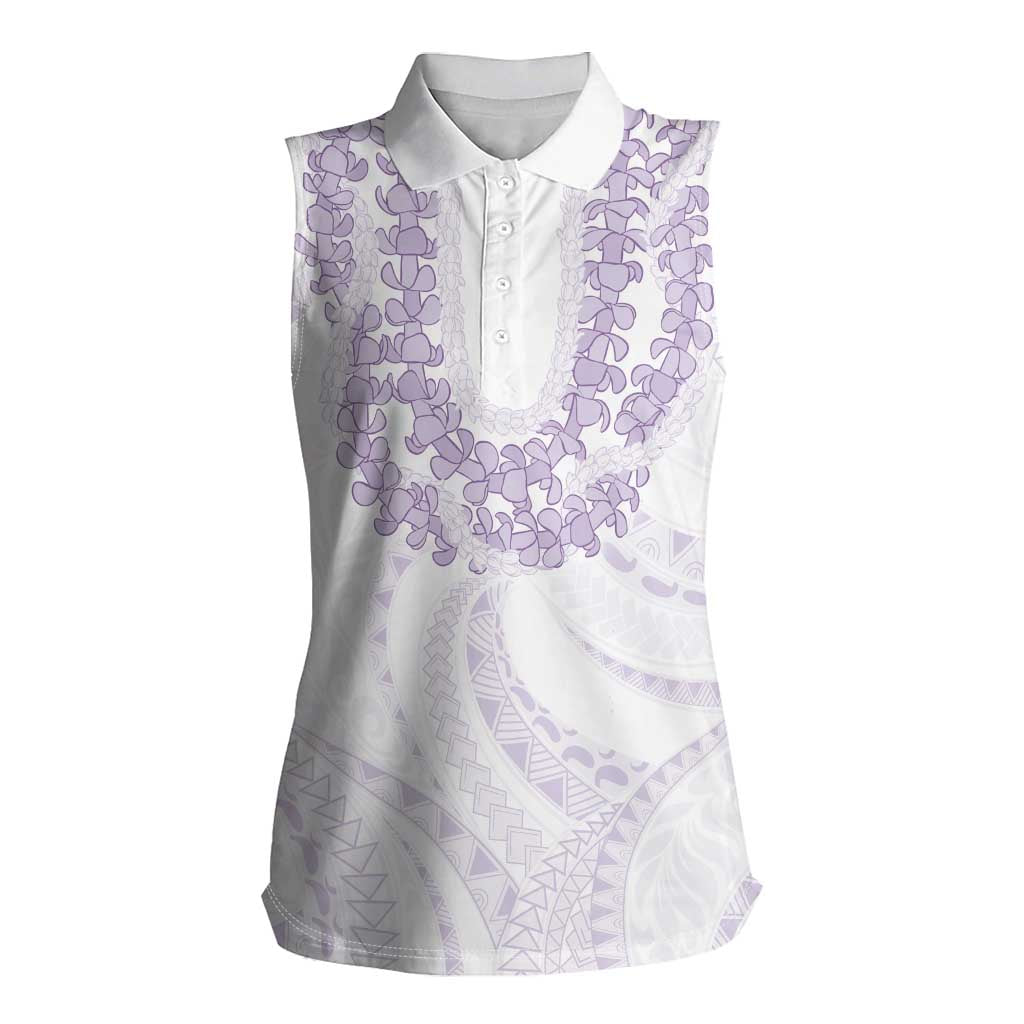 Aloha Lei Onaona Women Sleeveless Polo Shirt Purple Hawaiian Tribal Pattern LT9 Female Purple - Polynesian Pride