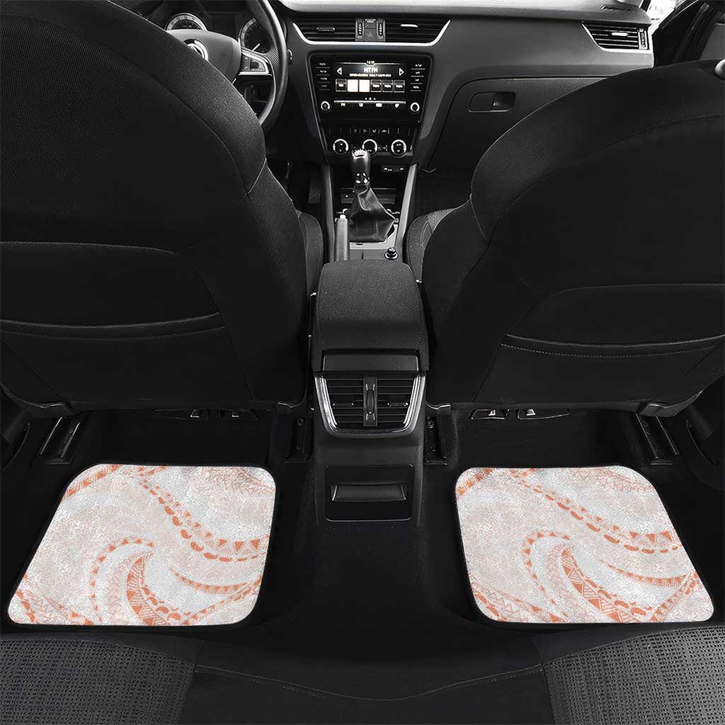 Aloha Lei Onaona Car Mats Red Hawaiian Tribal Pattern LT9 Set 2pcs - Back Red - Polynesian Pride