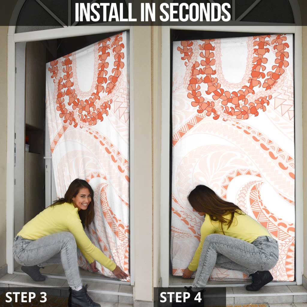 Aloha Lei Onaona Door Cover Red Hawaiian Tribal Pattern LT9 - Polynesian Pride