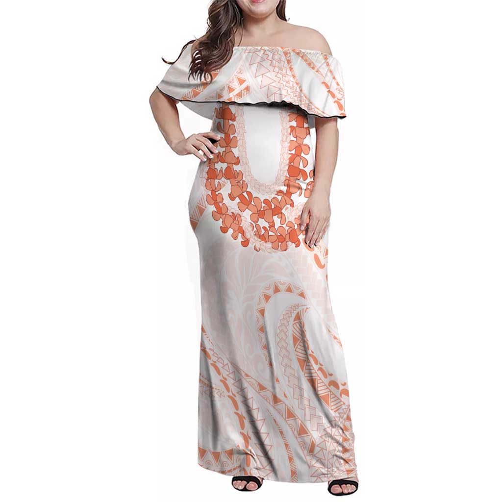 Aloha Lei Onaona Family Matching Off Shoulder Maxi Dress and Hawaiian Shirt Red Hawaiian Tribal Pattern LT9 Mom's Dress Red - Polynesian Pride
