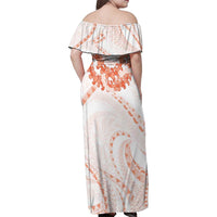 Aloha Lei Onaona Family Matching Off Shoulder Maxi Dress and Hawaiian Shirt Red Hawaiian Tribal Pattern LT9 - Polynesian Pride