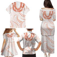 Aloha Lei Onaona Family Matching Puletasi and Hawaiian Shirt Red Hawaiian Tribal Pattern LT9 - Polynesian Pride