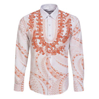 Aloha Lei Onaona Family Matching Puletasi and Hawaiian Shirt Red Hawaiian Tribal Pattern LT9 Dad's Shirt - Long Sleeve Red - Polynesian Pride